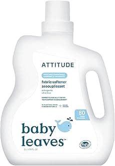 ATTITUDE Baby Laundry Fabric Softener Liquid, Vegan and Naturally Derived Detergent, Plant Based, HE Washing Machine Compatible, 80 Loads, Chamomile, 67.6 Fl Oz (AMAZON EXCLUSIVE)