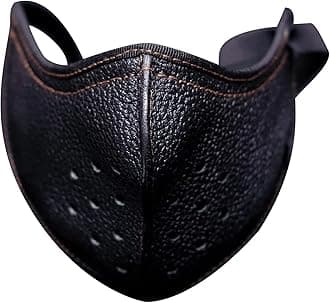 WORNEW Punk Leather Masks Punk PU Leather Mask for Adult Motorcycle Biker Half Face Mask Anti-dust Sport Mouth Mask Mask (Color : Black, Size : One Size)