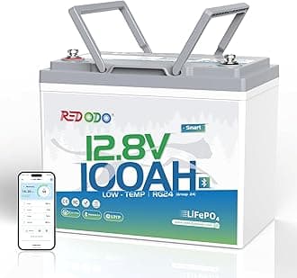 Redodo 12V 100Ah LiFePO4 Battery Bluetooth, Low-Temp Protection BCI Group 24 Lithium Battery for Trolling Motor, Bulit-in 100A Smart BMS, Perfect for Marine, Boat, RV, Solar and Off Grid