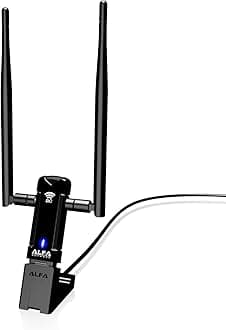 AWUS036AC Long-Range Wide-Coverage Dual-Band AC1200 USB Wireless Wi-Fi Adapter w/High-Sensitivity External Antenna - Windows, MacOS & Kali Linux Supported