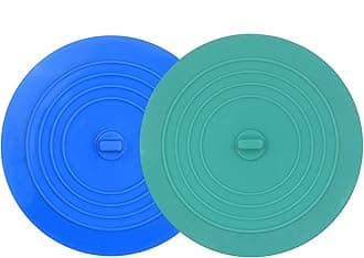 V-TOP Tub Stopper 2 Pack, 6 inches Large Silicone Drain Plug Hair Stopper Flat Suction Cover, Bathtub Accessories for Kitchen Bathroom and Laundry