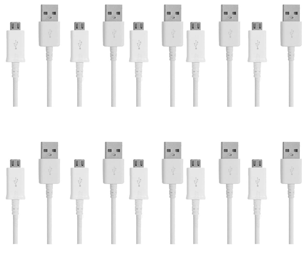 Wholesale 10 Pack Micro-USB Charger Data Sync Cable Cord for Samsung Galaxy S2 S3 S4 S5 S6 Edge Note 1 2 3 4 5 I II III LG G2 G3 G4 Nexus Motorola Droid (White)