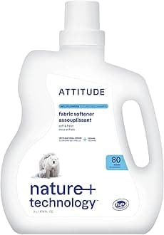 ATTITUDE Liquid Fabric Softener, Plant-Based & Vegan, HE Compatible, Naturally Derived, Wildflowers Scent, 80 Loads, 2 Liters