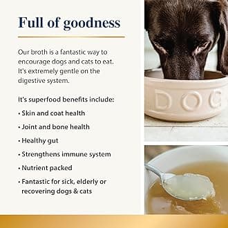 Pets Lamb Bone Broth - 6x 500ml | 100% Real & Natural Liquid Bone Broth for Cats & Dogs | Nutritious, High in Collagen & Protein for Healthy Joints, Gut, Digestion, Skin & Sickness Recovery