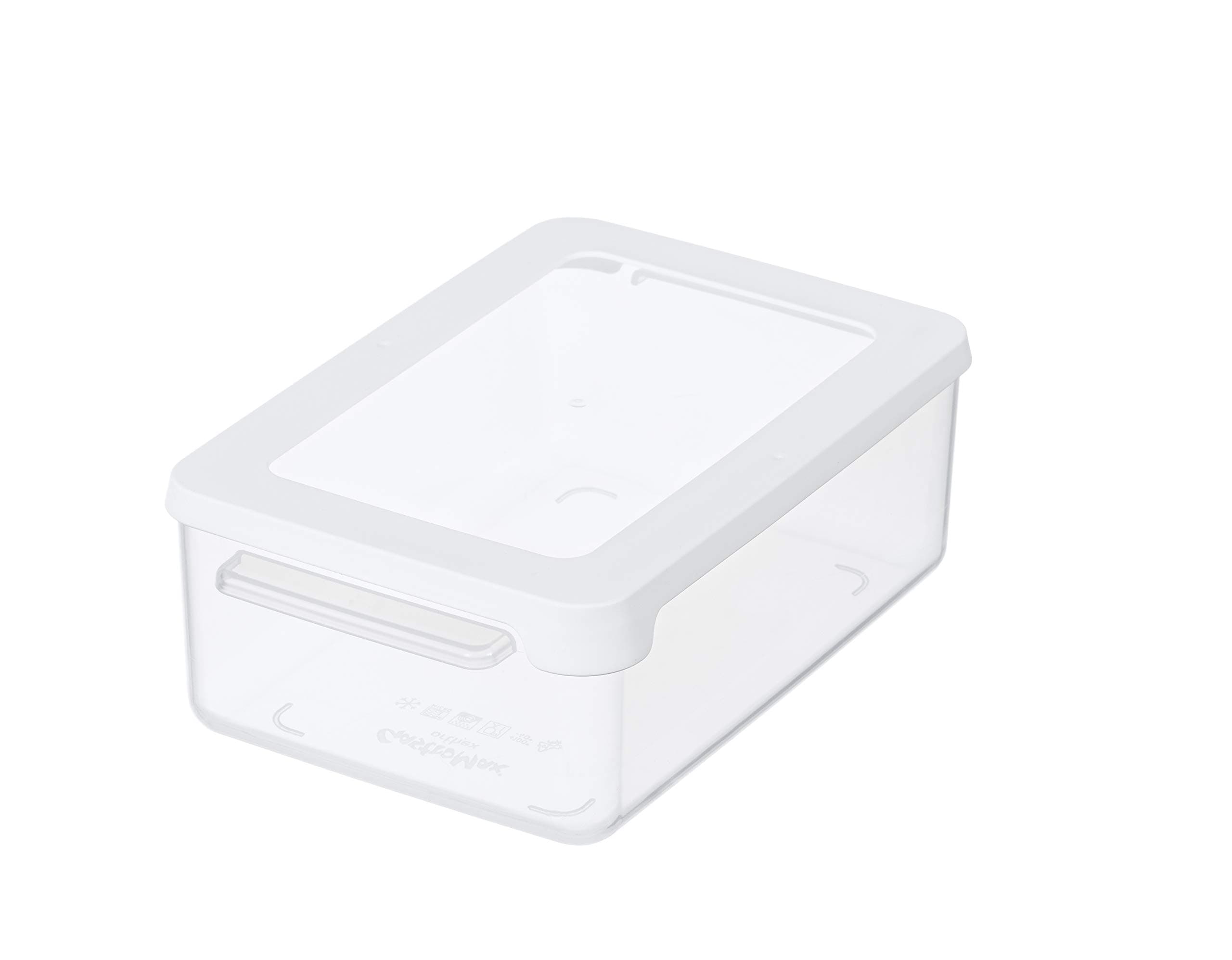 Rectangular Lunch Box, 1 Litre Capacity, Clear/White