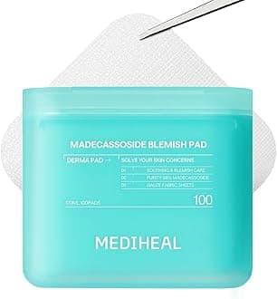 MEDIHEAL Madecassoside Blemish Pad, Square Cotton Facial Toner Pads with Centella Asiatica & Madecassoside, Korean Calming Toner Pads for Acne Blemish Care, Soothing Hydrating Facial Pads to Improve Uneven Skin Tone, Vegan (100 Pads, 170ml)
