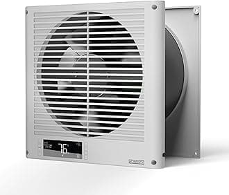 Room to Room Fan 200mm, Two-Way Reversible Airflow Through-the-Wall Fan with Temperature Controller, Quiet Precise 10-Level Speeds for In-Wall Kitchen, Laundry Room, and Workshops, 8-Inch