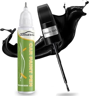 Touch Up Paint for Black Cars Auto Scratch Repair Pen 2-1 Design Easy to Use Car Paint Pen(Metallic Black)