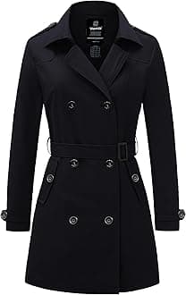 Women's Waterproof Trench Coat Classic Lapel Outerwear Coat with Belt