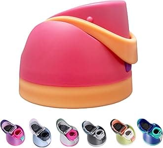 Replacement Lid for Owala Freesip, One Button Top Replacement, Leakproof BPA-Free School Sport Water Bottle Cap Replacement Compatible with Orange Owala 16oz 24oz 32oz 40oz (Orange Pink)