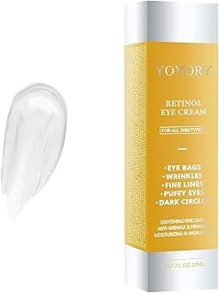 Retinol Under Eye Cream - Eye Cream for Dark Circles and Puffiness, Eye Bags, Wrinkles Fine Lines Skin Care Hydrates & Lifts Gold(0.54 Fl Oz)
