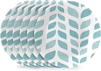 Global Collection Vitrelle 6-Piece Appetizer Plates Set, Triple Layer Glass and Eco-Friendly, 6-3/4-Inch Lightweight Round Plates, Northern Pines