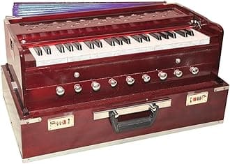 Best Harmonium 9 Stopper, Chudidaar Bellow, 42 Key, Two Reed(Bass-male),3 3/2 Octave,Couple, (Folding) Mahagony 02