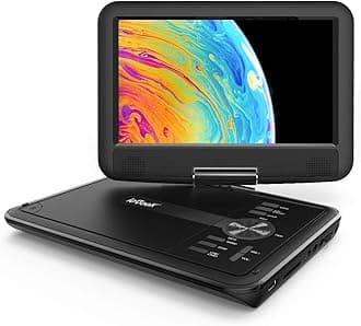 ieGeek 11.5" Portable DVD Player for Kids and Car, 9.5" Eye-Protective Screen with 5 Hours Rechargeable Battery, Support Sync TV/USB/SD Card and Multiple Disc Formats, Regions Free - Black