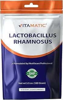Vitamatic Lactobacillus Rhamnosus Probiotic Powder - Digestive Health Support - 100 Gram (3.5 OZ) - 100 Servings