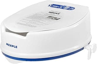 MEXPLE RaiXer6 Raised Toilet Seat 6 Inches | Plastic Commode Seat Raiser Elevator Extension | Tool Free Installation | For Handicap, Knee Patients, Old Senior Citizen, White