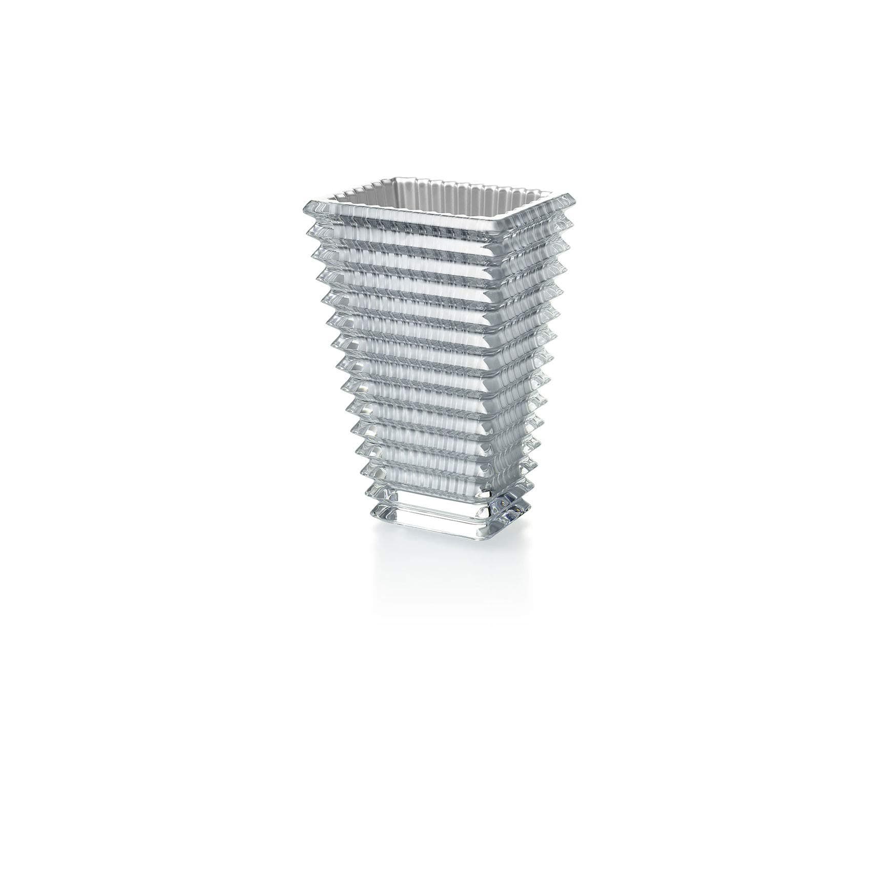 Baccarat Small Eye Rectangular Vase- Silver