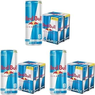 Red Bull Sugar Free Energy Drink with 80mg Caffeine plus Taurine & B Vitamins, 8.4 Fl Oz, Pack of 12 Cans