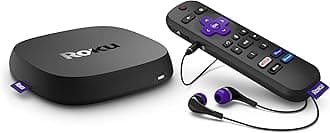 Ultra | The Ultimate Streaming Device 4K/HDR/Dolby Vision/Atmos, Rechargeable Roku Voice Remote Pro, Ethernet Port, Hands-Free Controls, Lost Remote Finder, Free & Live TV
