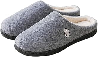 DSFFD Mens Memory Foam House-Slippers, Full Toe Soft Non-Slip Comfortable Indoor Warm Slipper, for Bedroom Outdoor Slipper Shoes,Gray,44/45EU