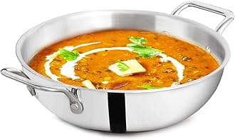 Triply Stainless Steel Kadai | Very Small 20.3cm/8 inch, 1.7Ltr, 1kg | Induction Friendly | Nonstick 3-Layer Body, 100% Pure & Toxin-Free, No Chemical Coating