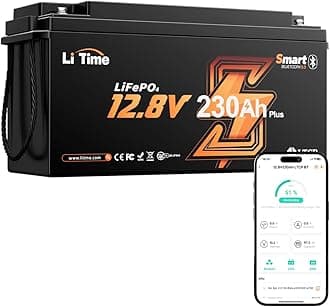 Litime 12V 230Ah Bluetooth Lithium Battery, 4000+ Deep Cycle LiFePO4 Battery, Max 2944Wh Energy, Perfect for RV, Travel Trailer, Off-Grid