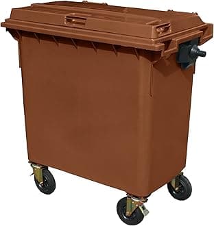BritishBins Brown 770 ltr Wheelie Bin - Mid Size 4-Wheel Wheelie Bin - Tough & Durable - For All Your Outdoor Rubbish & Recycling - EN840 Certified & Tested