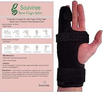 Boxer Finger Splint - Metacarpal Finger Splint Right Removable Splint for Boxer Fracture - Little and Ring Finger Protection - Fits Left or Right Hand (Medium)