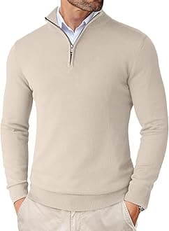 Men High Neck Zipper Full Sleeve Cotton Knitted Winter Sweater for Men