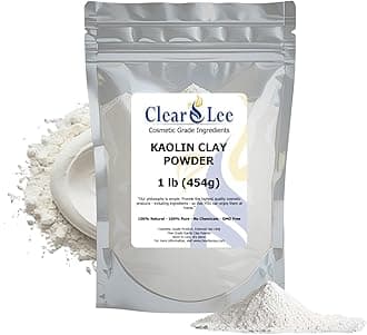 ClearLee Kaolin Clay Cosmetic Grade Powder - 100% Pure Natural Powder - Great For Skin Detox, Rejuvenation, and More - Heal Damaged Skin - DIY Clay Face Mask (1 LB)