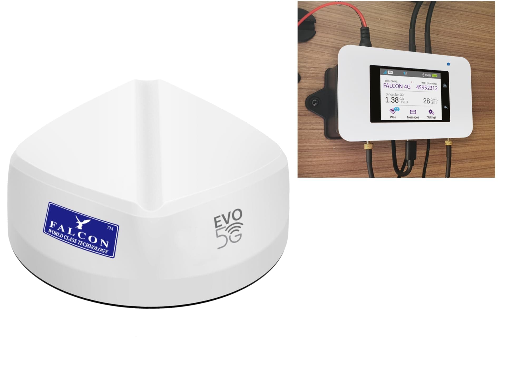 FALCON WORLD CLASS TECHNOLOGY EVO 5G Ready Mobile Internet Solution for Motorhomes and Caravans with 450Mbps (4G) Router