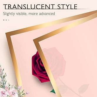 20 Sheets Flower Wrapping Paper Bouquet Wrapping Paper Waterproof with 10 Pcs Greeting cards, 12PCS 3D Gold Butterfly Decor, 50 pearl pins and 24 Yards Satin Ribbon for Wedding DIY Craft Party Pink