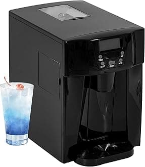 3L Ice Maker Machine and Water Dispenser, 12kg in 24H, 2 Size Options 9 Ice Cubes Ready in 6-10 Mins Countertop Ice Machine for Home, Kitchen, Office, Bar, Black