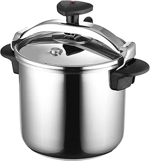 Star Pressure Cooker, 10.6-Quart, 18/10 Stainless Steel, Works on All Stovetops (Induction Compatible), Safety Lock & 8 PSI Cooking