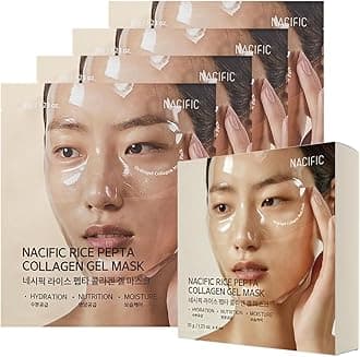 NACIFIC Rice Pepta Collagen Gel Face Mask (Rice Peptide) 4EA Set | Overnight Hydrogel Care for All Skin Types, Hydrating, Firming, Elasticity, Pore Minimizing, Glass Glow Skin | Korean Beauty