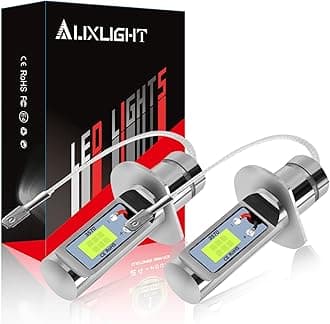 AUXLIGHT H1 LED Fog Light DRL Bulbs, 3000 Lumens Extremely Bright Bulbs Replacement for Cars, Trucks, Ice Blue
