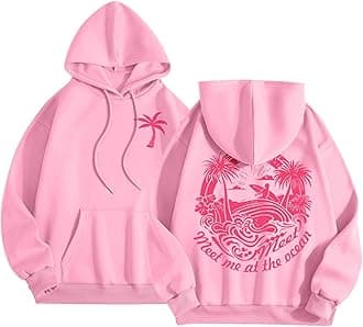 Pink Puff Graphic Hoodies for Teen Girls Kids Womens Cute Letter Print Casual...