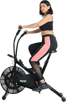 BIONFIT Air Bike for Home Gym | Stationary Indoor Exercise Cycle for Men, Women, and Cardio Workout & Fitness, Max Weight: 120 Kg | For Free Installation, Contact Bionfit Customer Care
