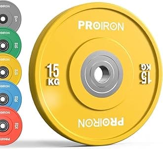 Olympic Rubber Bumper Plates,Floor Protective Weight Plates,2" Solid Weight Plates for Barbell Strength Training and Weight Lifting,Less Impact, Absorb Bounce & Shock,5KG(11LB)/10KG(22LB)/15KG(33LB)/20KG(44LB),Single or Pair