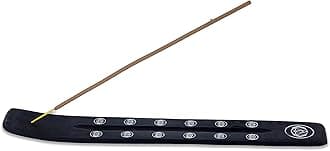 Bless-International Traditional-Handmade-Burner Wooden-Incense-Stick-Holder Ash-Catcher-Stand for-Aromatherapy-Meditation-Yoga (Black Strength) 10 Inches, Pack of 1