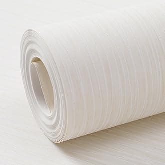 Tarwanear Cream Mix Plain Thick Textured Wallpaper 0.53x9.5m,Minimalist Striped Textured Wallpaper,Modern Non-Woven DIY Wall Paper Roll for Hallway Living Room Bedroom