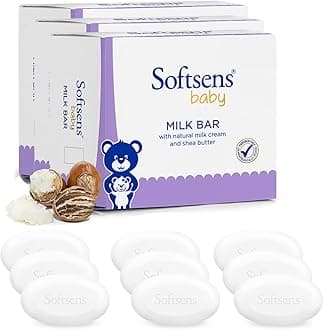 Baby Moisturizing Milk Soap Bar Enriched with Natural Milk Cream & Shea Butter I Dermatologically Tested & Paraben Free for Baby Skin-(9 Soaps x 100g) (Pack of 3)