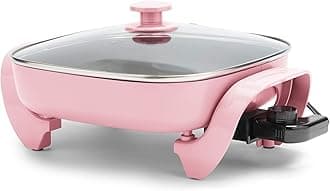 GreenLife CC007283-001 PFAS-Free Ceramic Nonstick Electric Skillet, Glass, Pink