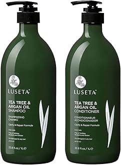 Luseta Tea Tree & Argan Oil Detangling Shampoo & Conditioner Set, 2 x 33.8 Oz