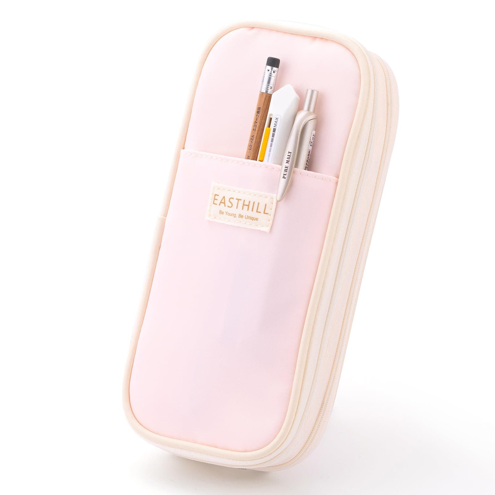 EASTHILL Big Capacity Pencil Case Large Pencil Pouch Stationery Pen Bag for Teen Girls-Pink