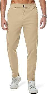 JMIERR Men's Chino Pants Casual Stretch Waist Tapered Trousers with Pockets