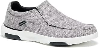 Men's Arch Support Slip-On Loafers Walking Shoes: Supportive Comfortable Soft Cushion Adjustable Fit Slip On Loafers, High Arch Lightweight Outdoor Casual Work House Standing Flat Shoes