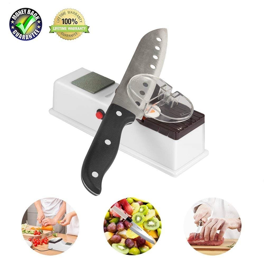 Gesentur Electric Knife Sharpener, Kitchen Knives Sharpening System, Sharpens Dull Knives Quickly, Safe and Easy to Use
