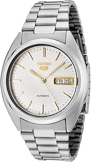 Seiko Men's SNXG47 Seiko 5 Automatic White Dial Stainless Steel Watch