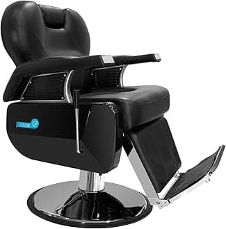 Barber Chair Professional Men Salon for Hair Stylist, Hair Cutting, with Heavy-Duty Hydraulic-Pump Chair Barber Shop Furniture (Black4)